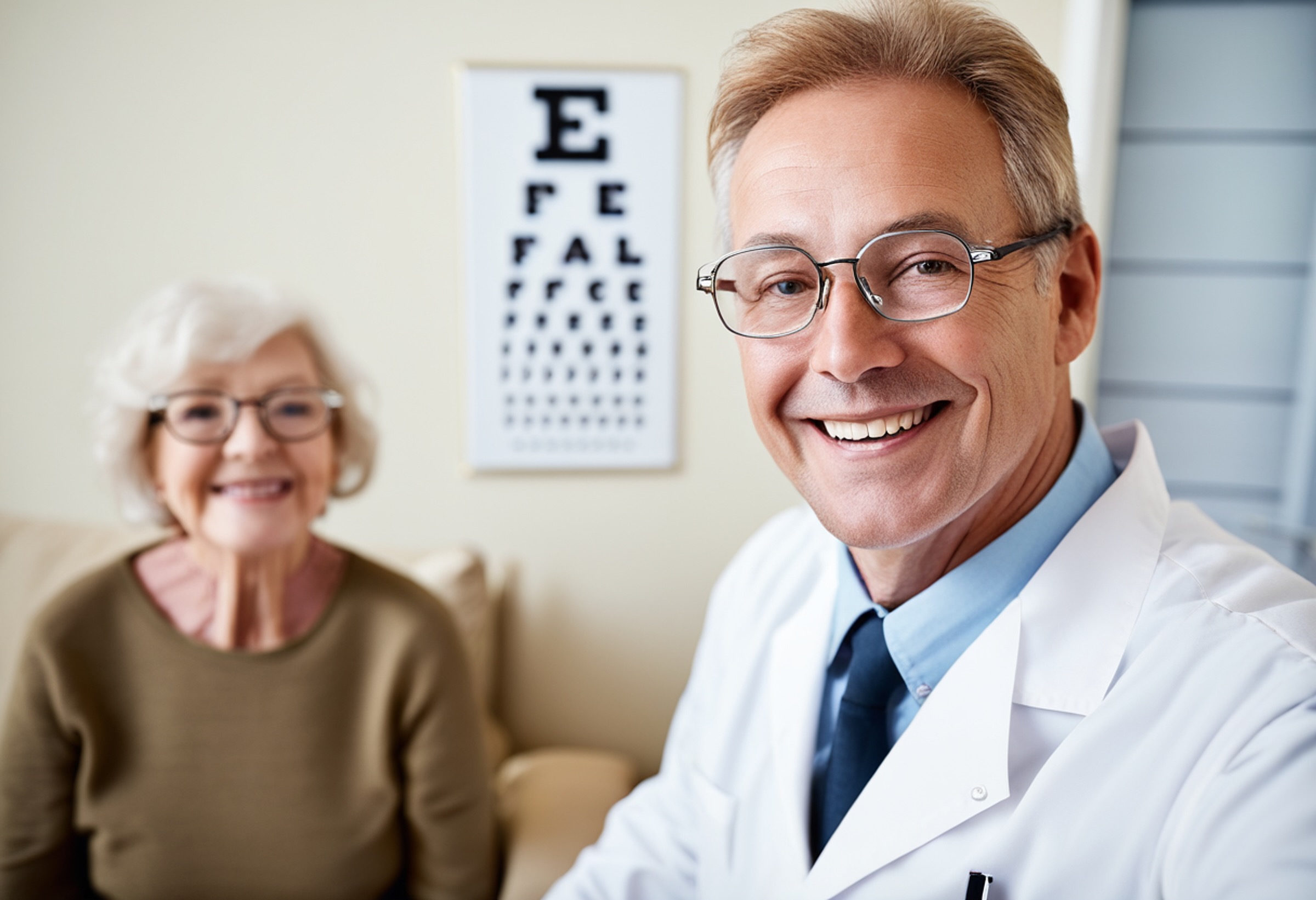 home eye care team with elderly patient
